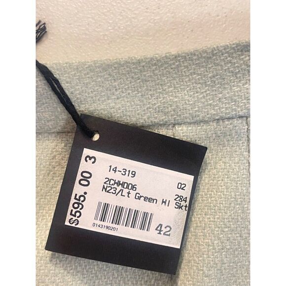 Giorgio's of Palm Beach Green 100% wool Pencil Skirt 42 Fits XS 0 2 NWT $595 - Picture 3 of 4